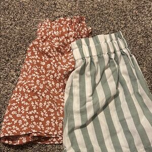Floral and Striped Kids Bottoms Set